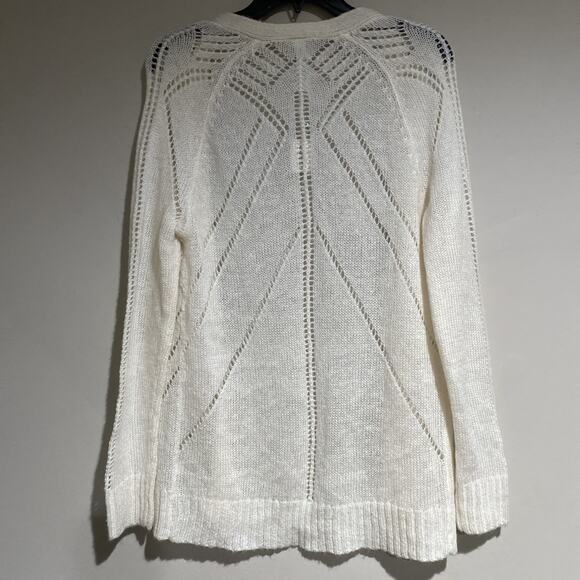 Aeropostale Cream Lightweight Cardigan Open Front Womens Open Knit Sz Med - Picture 5 of 6
